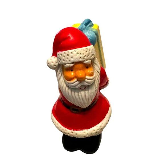 Vintage Holiday Santa Claus Figurine Painted Porcelain 1992 V.M.I. - Picture 5 of 9